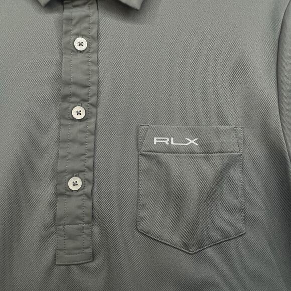 RLX Ralph Lauren Shirt Mens Small Gray Polo Golf Pocket Logo Performance Casual - Picture 4 of 10